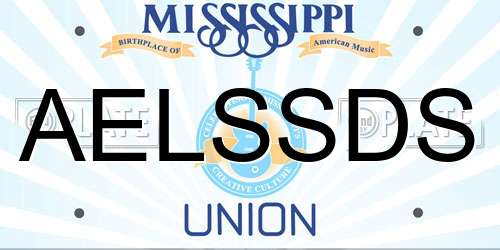 AELSSDS Mississippi License Plate