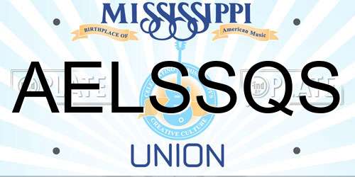 AELSSQS Mississippi License Plate