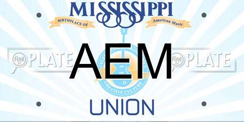AEM Mississippi License Plate