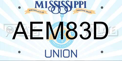 AEM83D Mississippi License Plate