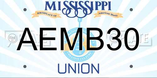 AEMB30 Mississippi License Plate