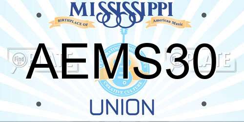 AEMS30 Mississippi License Plate