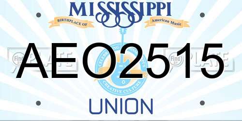 AEO2515 Mississippi License Plate