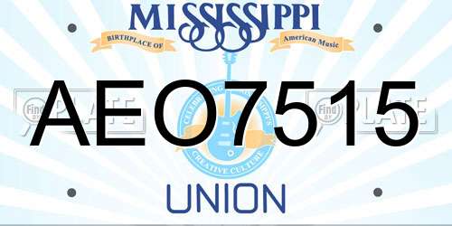 AEO7515 Mississippi License Plate