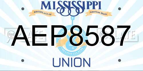 AEP8587 Mississippi License Plate