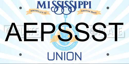 AEPSSST Mississippi License Plate