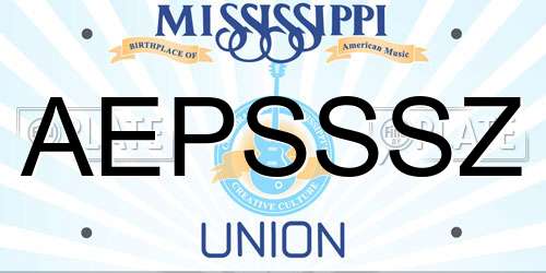 AEPSSSZ Mississippi License Plate
