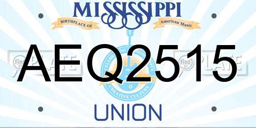 AEQ2515 Mississippi License Plate