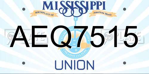 AEQ7515 Mississippi License Plate