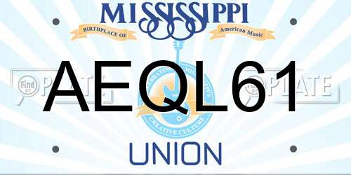 AEQL61 Mississippi License Plate