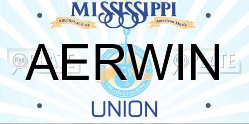 AERWIN Mississippi License Plate
