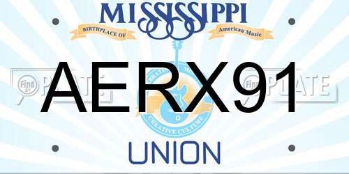 AERX91 Mississippi License Plate