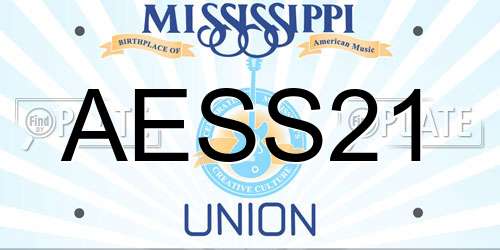 AESS21 Mississippi License Plate