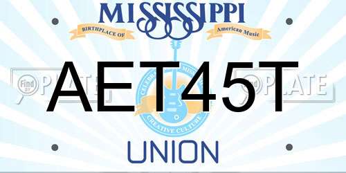 AET45T Mississippi License Plate