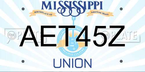 AET45Z Mississippi License Plate
