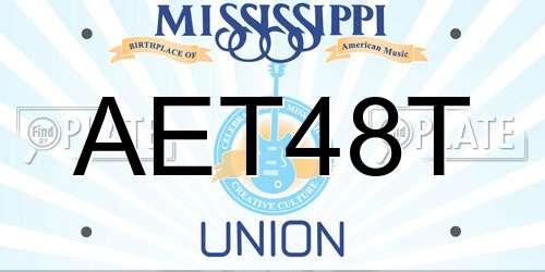 AET48T Mississippi License Plate