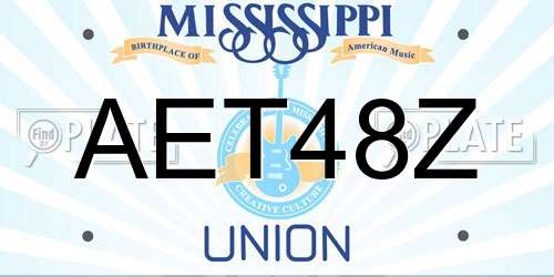 AET48Z Mississippi License Plate
