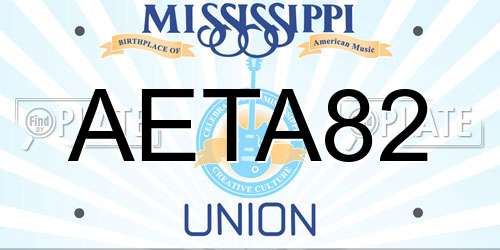 AETA82 Mississippi License Plate