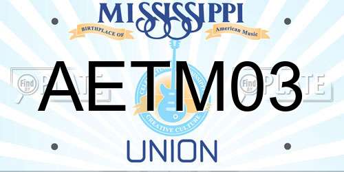 AETM03 Mississippi License Plate