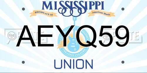 AEYQ59 Mississippi License Plate