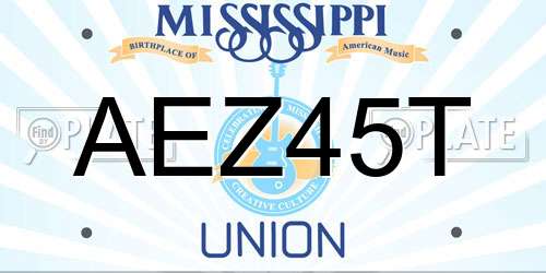 AEZ45T Mississippi License Plate