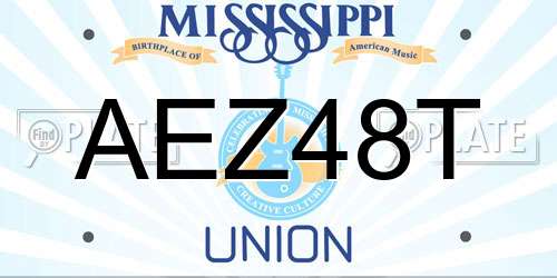 AEZ48T Mississippi License Plate