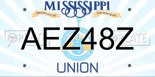 AEZ48Z Mississippi License Plate