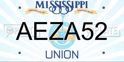 AEZA52 Mississippi License Plate