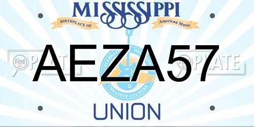 AEZA57 Mississippi License Plate