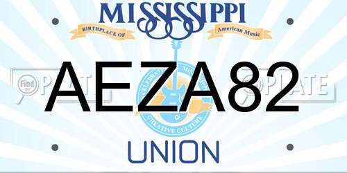 AEZA82 Mississippi License Plate