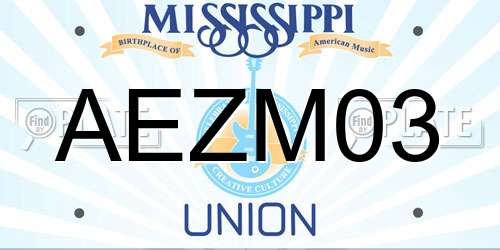 AEZM03 Mississippi License Plate