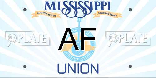 AF Mississippi License Plate