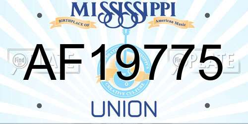 AF19775 Mississippi License Plate