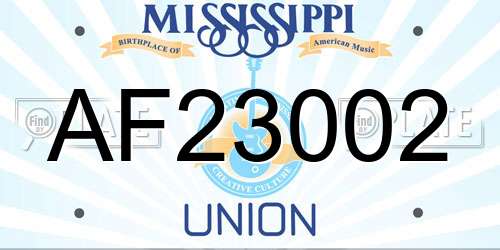 AF23002 Mississippi License Plate