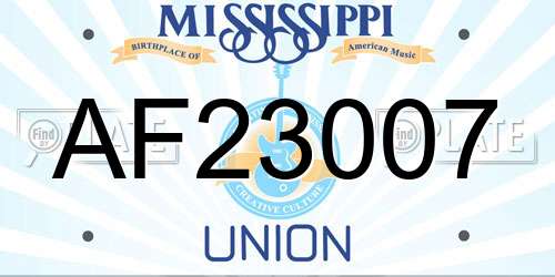AF23007 Mississippi License Plate