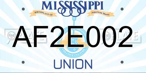 AF2E002 Mississippi License Plate