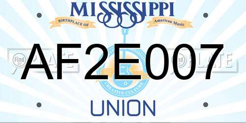 AF2E007 Mississippi License Plate