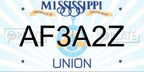 AF3A2Z Mississippi License Plate