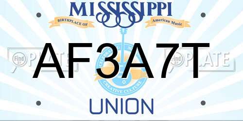 AF3A7T Mississippi License Plate