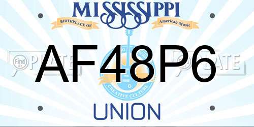 AF48P6 Mississippi License Plate