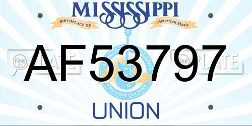 AF53797 Mississippi License Plate