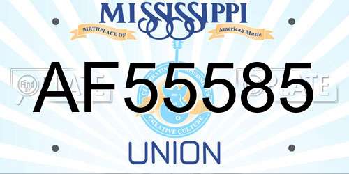 AF55585 Mississippi License Plate