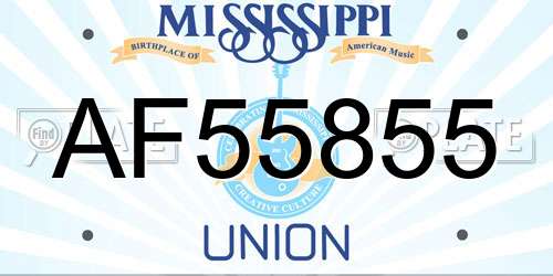 AF55855 Mississippi License Plate