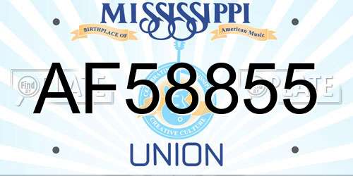 AF58855 Mississippi License Plate
