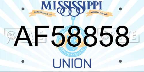 AF58858 Mississippi License Plate