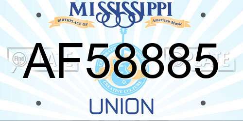 AF58885 Mississippi License Plate