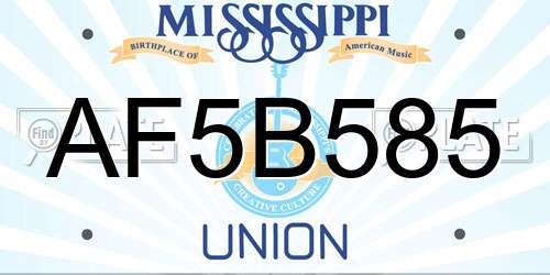 AF5B585 Mississippi License Plate