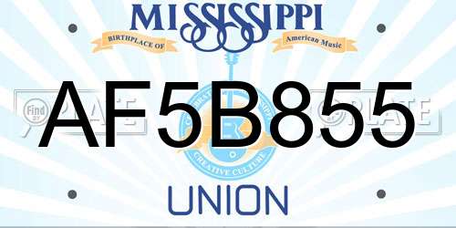 AF5B855 Mississippi License Plate