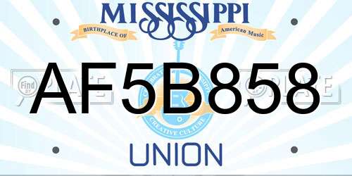 AF5B858 Mississippi License Plate
