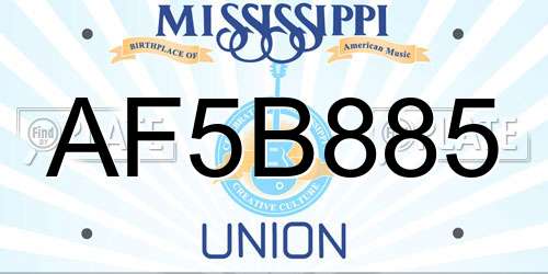 AF5B885 Mississippi License Plate